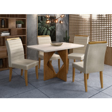 Mesa de Jantar Ilha de Guaratiba 4 cadeiras 120x80